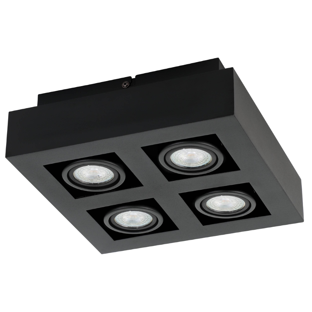 Eglo Zwarte opbouwspotMendoza 4-lichts - 31065